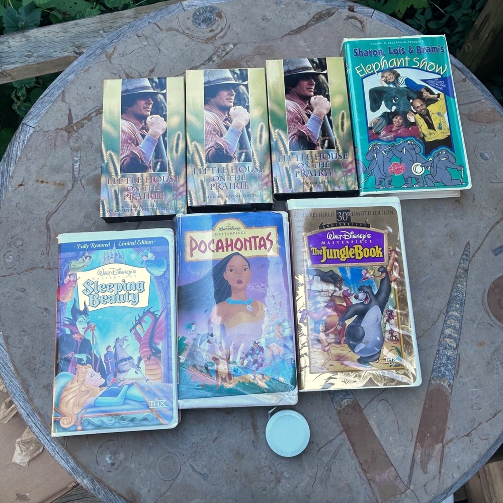 Vintage VHS Tapes Lot Kids Family Movies Disney Little House Elephant Show 90s